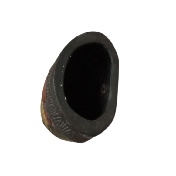 Vintage Tokanabe Japanese Floral Wall Vase with Red and Yellow Accents - Picture 5 of 6